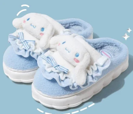 Sanrio Hello Kitty and Melody Plush Cozy Slippers (One Pair)