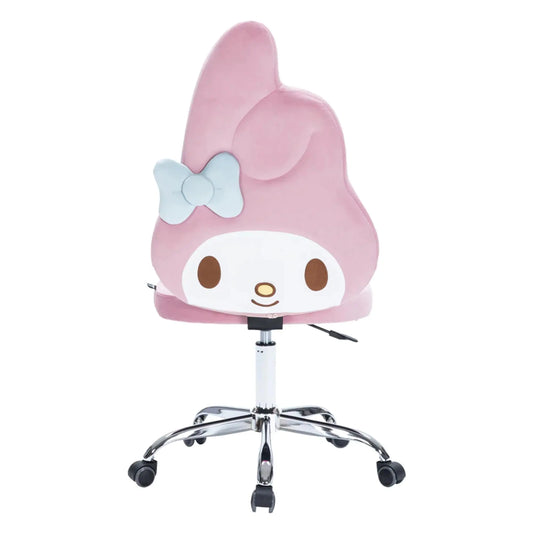 Impressions Vanity My Melody Swivel Vanity Chair for Bedroom Comfy Makeup Desk Chair with Adjustable Height 360 Degree Spin with Velvet Vanity Seat and 5 Smooth Rolling Wheels (Light Pink)